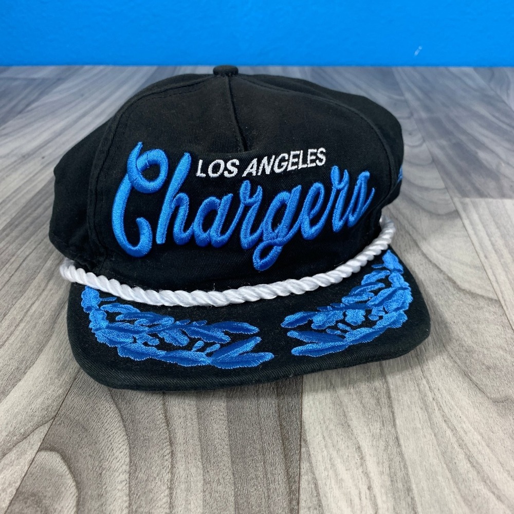Los Angeles Chargers New Era Snapback Hat Adjustable Black Blue Rope Brim Cap